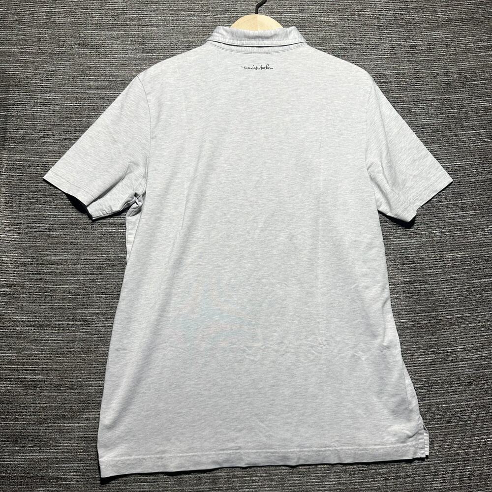 Travis Mathew Polo Shirt Men's Large Gray Striped Short Sleeve Golf - Picture 10 of 12